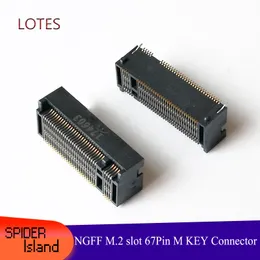 New Original NGFF M.2 slot 67Pin M KEY Height 8.5H SSD Drive SMT Connector Adapter APCI0164