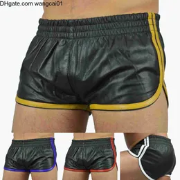 wangcai01 Men's Shorts ather Shorts Lammnapa ather Boxer Shorts Sports ather Shorts Short Pants- Show Original Tit 0314H23