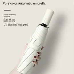 Umbrellas Umbrella Women's Fully Automatic Rain and Shine Sun Umbrella Strong Sunscreen UV Folding Large Umbrella Boy 230314