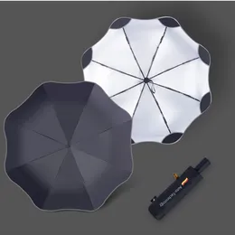 우산 방지 전액 완전 자동 비즈니스 우산 3 접이식 남성 여성 파라 졸 Sun umbrella ven windproof 럭셔리 우산 남성 230314