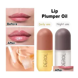 Lip Plumper Day Night 2pcs/Zestaw opieka nawilżająca surowica odżywcze usta przeciwdobranie pożywne olej esencja upuszcza dostawa zdrowie piękno Dh1jb