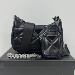 새로운 패션 디자이너 숄더백 여성 가죽 크로스 바디 핸드백 프라드 삼각형 가방 미니 코인 케이스 지갑 지갑 고급 고품질 카드 패키지와 3 피스 세트 가방