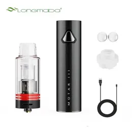 Original Longmada Motar III Portable Wax Heater Pen Temperature Control Coil-less Quartz Bucket Chamber Spinning Balls 1700mAh Battery Rechargeable