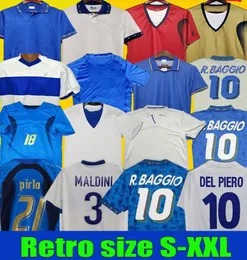 1982 1986 Włochy Retro koszulki piłkarskie 1990 1996 1998 2000 1994 Maldini Baggio Donadoni Schillaci Totti Del Piero 2006 Italia DOM Pirlo Inzaghi buffon koszulki piłkarskie