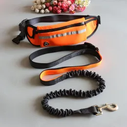 Dog Collars Soft Pet Dogs Chain Traction Rope Leads Free Hands Diagonally With Waist Bag For Running D2222