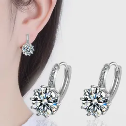 Charm LXOEN Classic Silver Color AAA CZ Hoop Earrings for Women Multicolor Fashion Wholesale Cheap Factory Price Wedding Party Gift AA230311