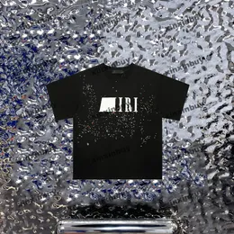 Xinxinbuy Men Designer Tee Tシャツ23SSスターリースカイスプラッシュインクプリントショートスリーブコットン女性ブラックホワイトレッドS-3XL