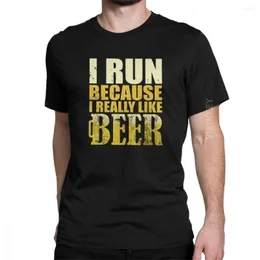 رجال القمصان الرجال الذين أركضهم لأن بار بيرة البار الكحول يشرب 2023 قميص تي شيرت القطن