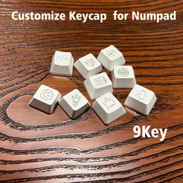 Customize Keycap for Mini Numpad 1-9 White Black MX Switch R3 Designer Pattern Draw Mechanical Keyboard Cap