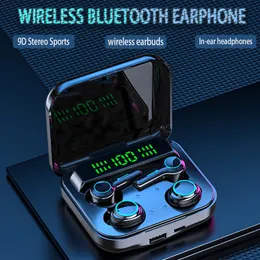 Наушники для сотового телефона M21 TWS Bluetooth наушники с микрофонами беспроводной наушники 9D Спортивные спортивные водонепроницаемые четыре наушники Hearsets Pk M22 230314