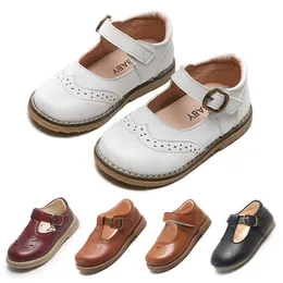 Spor ayakkabı çocuklar düz ayakkabılar çocukların gündelik sandalet okul kızları prenses pu deri ayakkabılar kaymaz çocuklar retro içi boş yumuşak dip loafer 230313