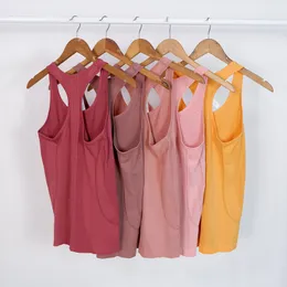 Lululemen Womens 성형 복장 Lu Yoga Vest 솔리드 운동 백리스 셔츠 스포츠 피트니스 탱크 탑 여성 활동적인 착용 소음 섹시 체육관 T Shir Swiftly Tech