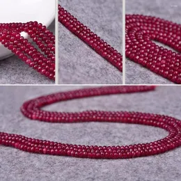Dekorative Figuren 4mm natürliche brasilianische Rubin facettierte runde lose Perlen Edelstein Stein Halsketten für Frauen E8q3