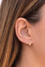 Pendanthalsband Chandler Gold Plating Minimalist Clover Beaded Ear Circular Hole Jacketörhängen för kvinnor