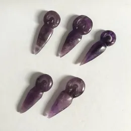 Decorative Figurines !7cm Lovely Cute Natural Amethyst Quartz Crystal Stone Goddess Angel For Jewelry Pendants Anniversary Gifts .WY