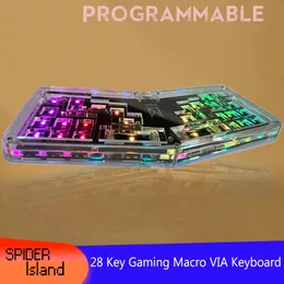 New 28 Key VIA Keyboard For GD1B-DJMAX Customize Programmable Mechanical Keypad DIY QMK Firmware Macro keyboard