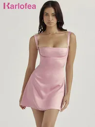 カジュアルドレスカルロフェアセクシーな素敵なピンクの誕生日服シンプルなミニドレスナイトデートエレガントな女性服ウェディングゲストパーティードレス230313