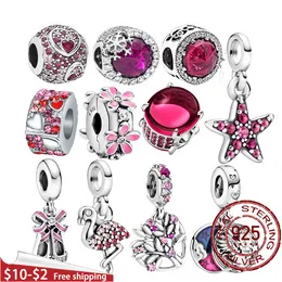 Fit beads 925 silver charm women jewelry New Charm 925 Sterling Silver Color Love Separated Beads Large Hole