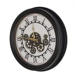 Relógios de parede Relógio de equipamento de metal nórdico silencioso americano grande decoração de casa de casa vintage presente de decoração