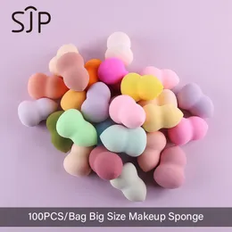 أدوات المكياج SJP 100pcs تعيين إسفنج بيض كبير نفخة مجموعة مستحضرات التجميل المهنية الملونة للمؤسسة المكياج الأداة الرطبة والجافة 230314