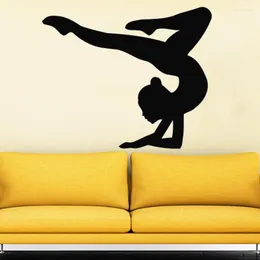 Vägg klistermärken gymnast dekaler sport flicka klistermärke gymnastics dansstudio dekor för hem baby barn rum c338