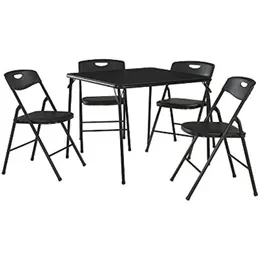 Cosco 5 -częściowy składany stół i krzesło Czarne złożone krzesło