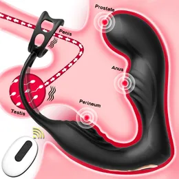 Vibratorer manlig prostata massage dubbel ring anal plug silikon fördröjning ejakulation onanator vuxna sex leksaker för män 230314