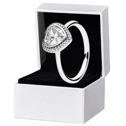 Anelli con cuore amore diamante CZ per Pandora Autentici gioielli in argento sterling da sposa firmati per le donne Anello di fidanzamento regalo fidanzata con scatola originale al dettaglio