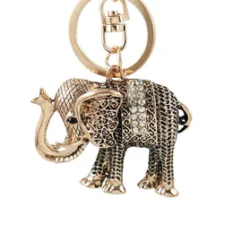 Charm Pendant Lucky Mascot Vintage Elephant Keychain Bling Keyring Bag Purse Buckle Car Keys Holder Jewelry Gift for Women284e