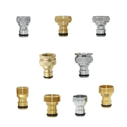 Watering Equipments 1/2" 3/4" 1" Thread Brass Quick Connector M22/24 Nipple Garden Tap Adapter Durable Joint Drip Irrigation Fittings 1PC