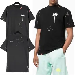 Męskie koszule designer T -koszulka czarne miłośnicy mody upuszcza ramię duża fitness zużycie graffiti litery klatki piersiowej moda luksusowe zużycie kobiet