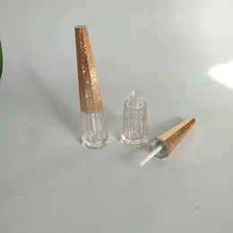 Garrafas de armazenamento tubos de brilho labial vazios em forma de cone em forma de prata Recipadores de cosméticos de ouro reabastecido 5 ml Varinha de gloss 10/25pcs