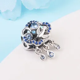 925 Sterling Silver Cloud & Swallow Bead Fits European Jewelry Pandora Style Charm Bracelets
