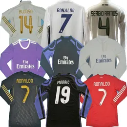 本物のレトロマドリードサッカージャージ長いフットボールシャツグティラモスシードルフカルロス10 11 12 13 14 15 16 17 Ronaldo Zidane Beckham Raul 00