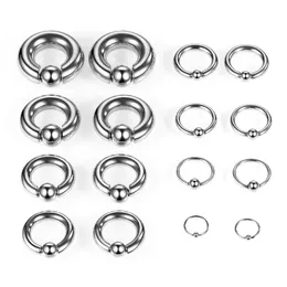 Big Ear Tunnels Large Size Giant Captive Bead Ring Ear Tunnel Plug Expander Guauge Male Nose Ring Piercing Body Jewelry