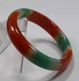 Bangle VERY FINE RARE NATURAL GREEN RED JADEITE BRACELET #A225Bangle