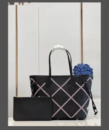 10A Top Tier Mirror Qualità MM Shopping da 35 cm da donna Real Lettere per borsetta nera EMED EMED TOTE Luci