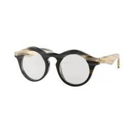 Sunglasses Nilerun Brand Round Dark Black Light Honey Stripes Yak Horn Spectacles Eyewear Optical Myopia Reading Glasses Eyeglasses FrameSun