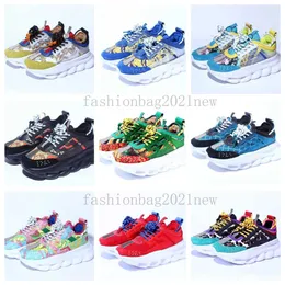 Designer Luxury Italy Casual Shoes Chain Reaction Reflective Sneakers Mens Women Running Shoes Multi-Color Suede Floral Leaopard Triple Black Spotted Arrows Shoes