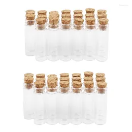 収納ボトル40pcs 11x32mm小さなミニ空の空のクリアコルクガラスバイアル2ml