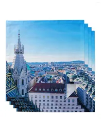 Tovagliolo da tavola Vienna Scenario Città europea Architettura 4/6 / 8pcs Cucina 50x50cm Tovaglioli Piatti da portata Prodotti tessili per la casa