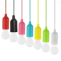 Lampy wiszące 1PCS Kolorowa lampa LED Lampa przenośna namiot ślad kemping światło retro oświetlenie domowe do ciągnięcia żarówki zasilanie akumulator