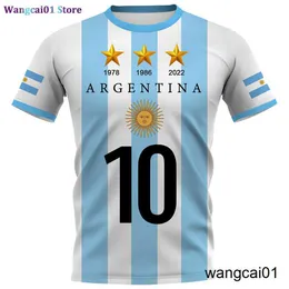 Wangcai01 DIY T-shirt Cloocl DIY Number Argentina Flag Flag T-shirt moda 3D Printed Short Seve Ocenione koszulki 2022 Casual Activewear Summer Tops 0315H23