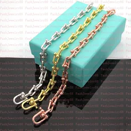 Crossover doppia catena in oro designer di lusso firma bracciale collana diamante 18 carati placcato in acciaio inossidabile 925 matrimonio regalo di San Valentino con scatola