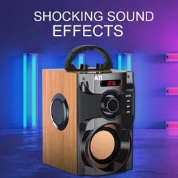 Ny 2022 10W Wireless Bluetooth -högtalar Subwoofer med MIC Portable Stereo Bass Music Support FM Radio TF AUX USB Fjärrkontroll