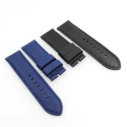24mm Canvas Leather Calf Leather Band Strap Fit For PAM Luminor Radiomir Wirst Watch