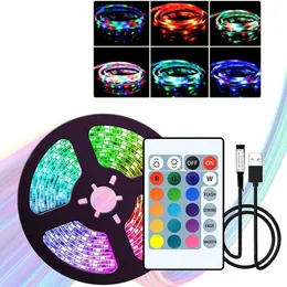 Luzes de tira de LED de 20m 20m RGB Controle de cor luzes de cor com 24 teclas Modo remoto para decoração de sala Bluetooth TV SMD5050 RGB D3.0