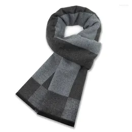 Scarves Men Cashmere Scarf Black Gray Stripe Small Square Knitting High Quality Fashion Luxury Winter Casual Cubrebocas