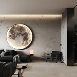 Lampa ścienna Modern LED Księżyc Minimalistyczny Mural Kreatywny oświetlenie wewnętrzne sypialnia salon korytarz sofa