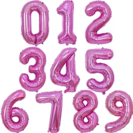 Party Decoration 32Inch 1PC Number Balloons Foil Pink Rose Gold Baby Shower Decorations Wedding Birthday Globos